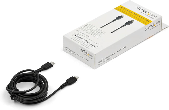StarTech.com 2m USB-C auf Lightning-Kabel - Hochbelastbare, robuste Aramidfaser - Lade-/Synchronisat