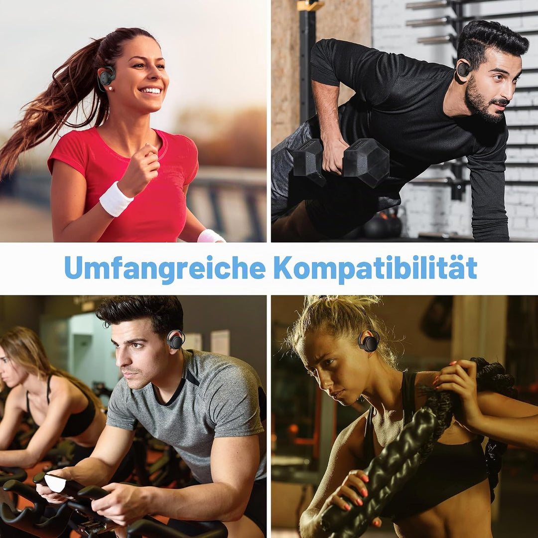 Kabellose Kopfhörer Bluetooth 5.0-Kopfhörer Sport mit Sprachanruf/HiFi Stereo Mikrofon, Headset Blue