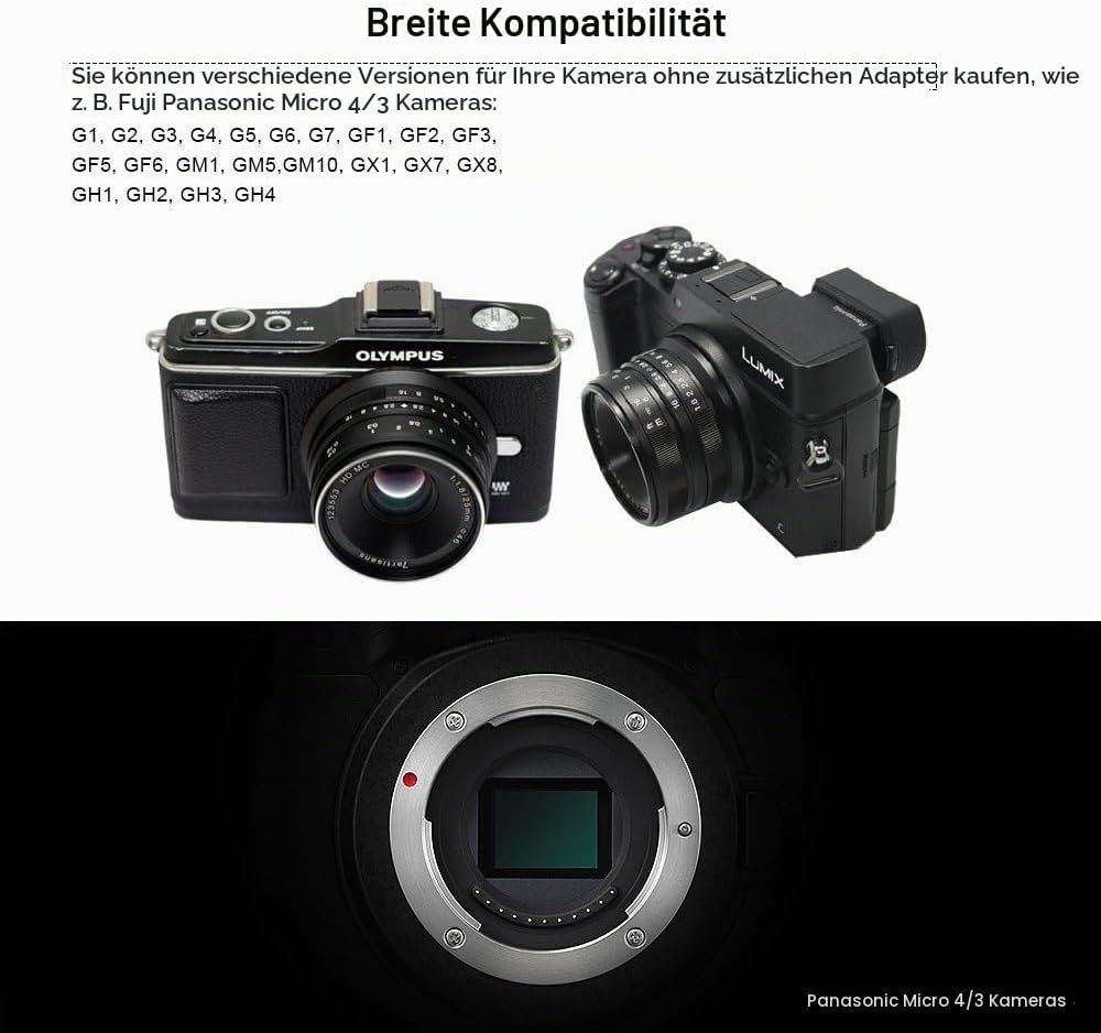 7artisans 25mm F1.8 Manueller Fokus Festbrennweite für Olympus für Panasonic Micro Four Thirds MFT m