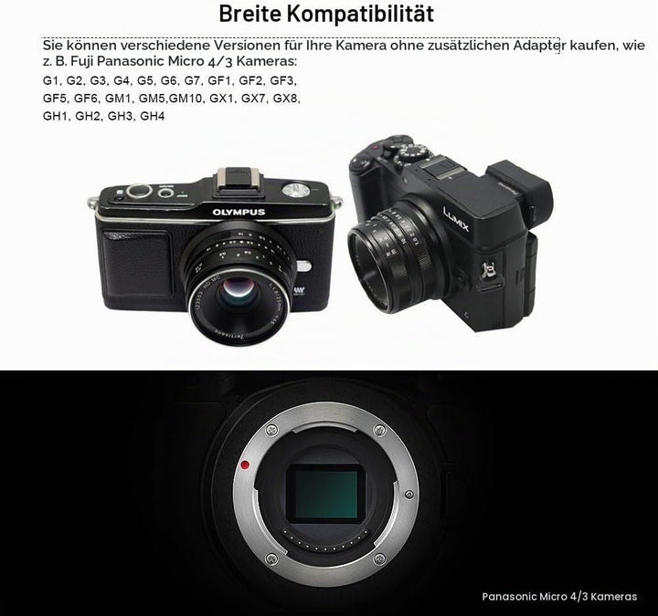 7artisans 25mm F1.8 Manueller Fokus Festbrennweite für Olympus für Panasonic Micro Four Thirds MFT m