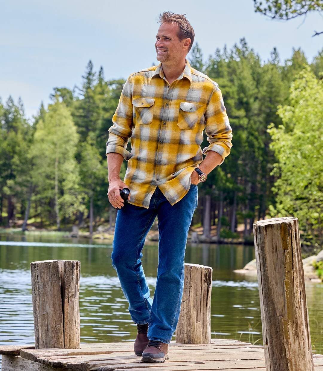 ATLAS FOR MEN - Kariertes Hemd aus Flanell - Langärmelig - Verfügbar in grossen Grössen von M bis 5X