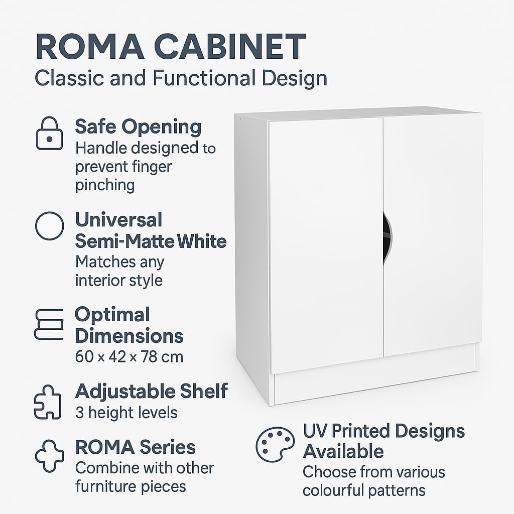 Leomark Moderner Kleiderschrank Roma - Weisser Schrank für Kinderzimmer, höhenverstellbare Einlegebö