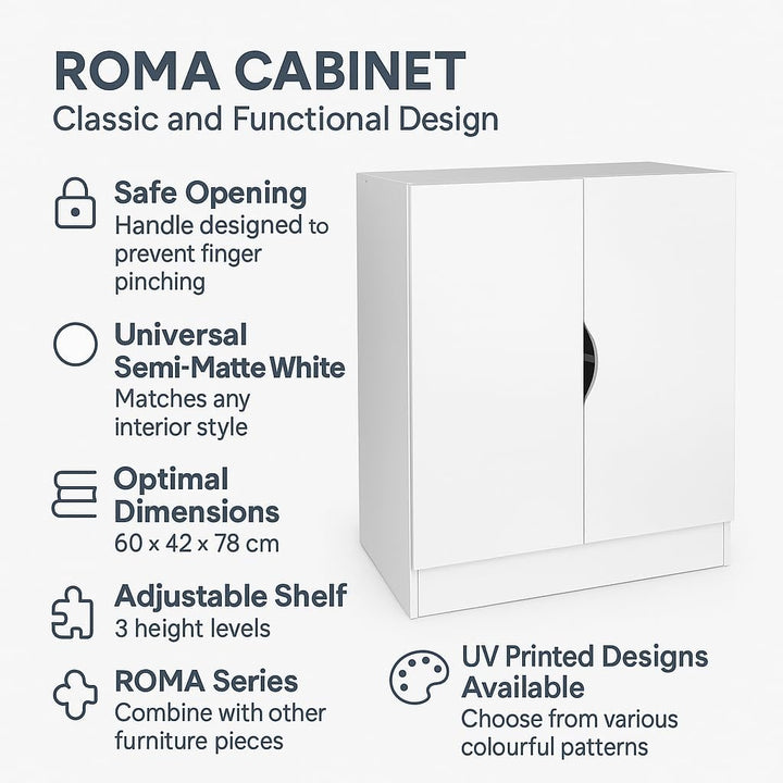 Leomark Moderner Kleiderschrank Roma - Weisser Schrank für Kinderzimmer, höhenverstellbare Einlegebö