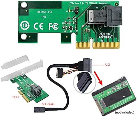 NFHK PCI-E 3.0 4.0 to SFF-8643 Card Adapter and U.2 U2 SFF-8639 NVME PCIe SSD Cable for Mainboard SS