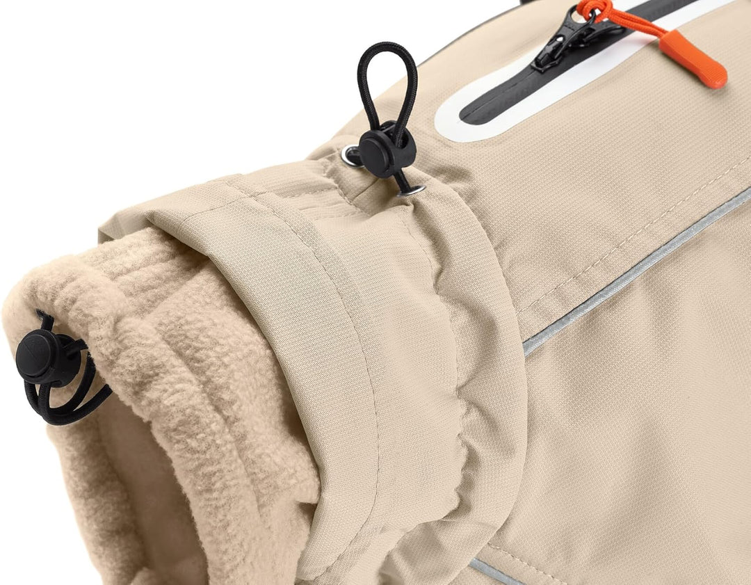 HUNTER Hundemantel NORDBY, Farbe: Creme, wasserabweisend, warm gefüttert, reflektierend, ideal für O