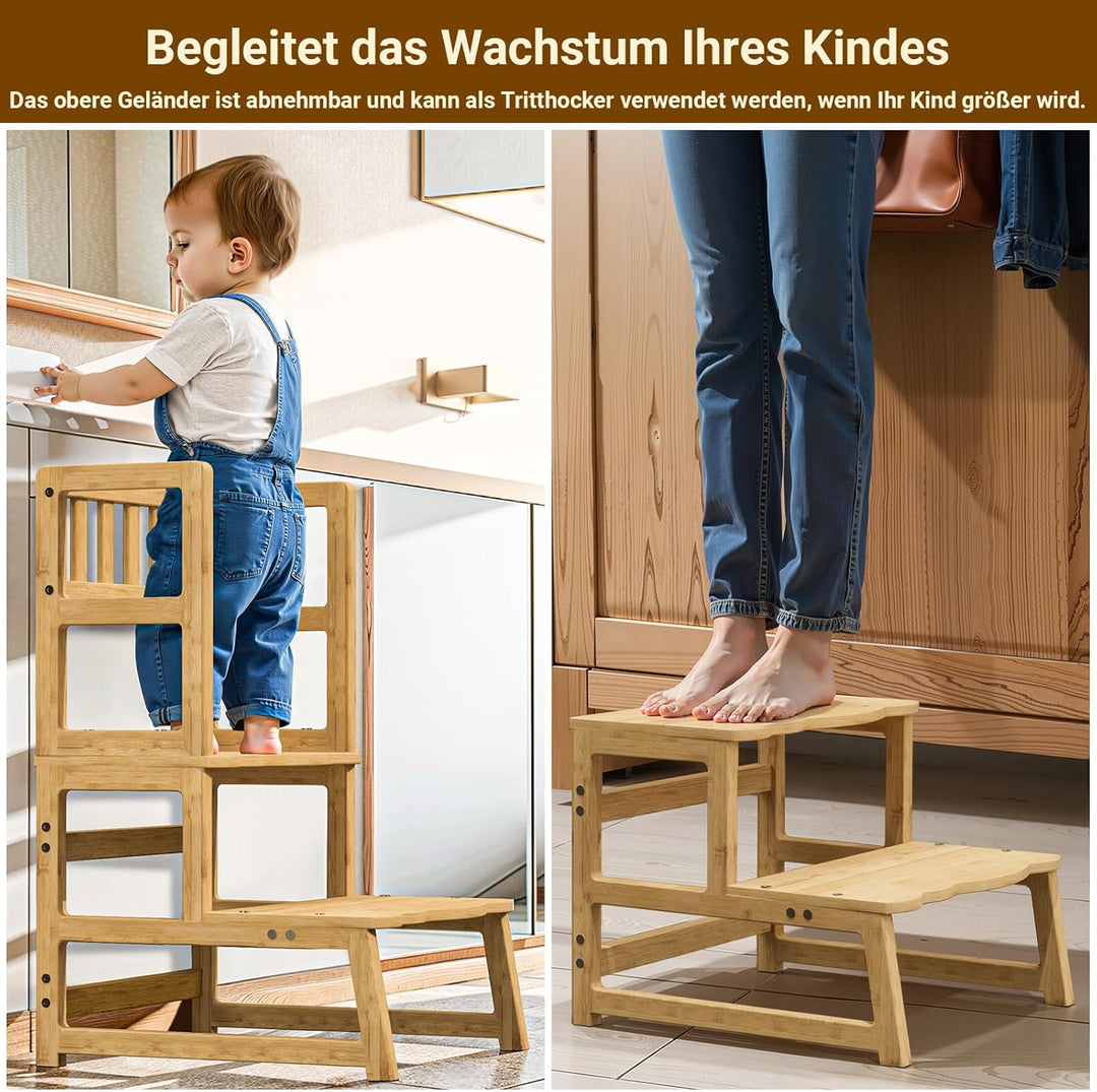 COSYLAND Lernturm ab 1 Jahr & 2 Jahre – Montessori Lernturm für Kinder – Sicherer Learning Tower & T