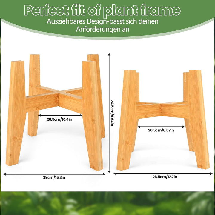 bayidun Pflanzenständer, Pflanzenhocker Holz Blumentopf Ständer, Verstellbare Blumenständer Holz, st