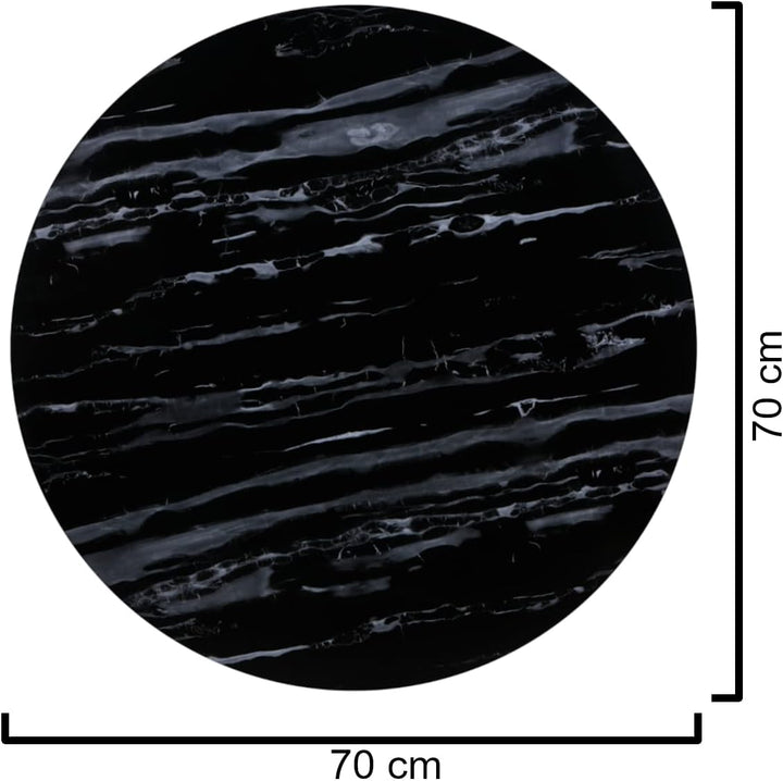 CasaXXl Glasplatte für Kaminofen und Tischplatte in Ø70cm Marmor Optik, Schutzplatte mit 6mm ESG Sic