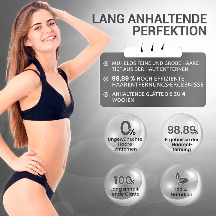 Dermawax Black 500g Wachsperlen – Starkes Heisswachs für Männer & Frauen – Entfernt Brust-, Rücken-,