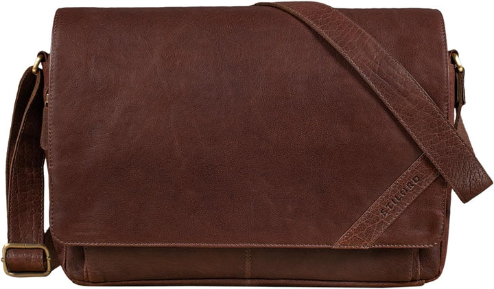 STILORD 'Nick' Umhängetasche Leder Herren Damen Unitasche 15.6 Zoll Laptoptasche Aktentasche Bürotas