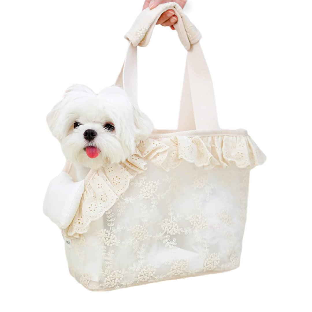 ONECUTE Hundetasche/Tragetasche für Hunde, Spitze, klein, für Hunde und Katzen und Kaninchen, Beige