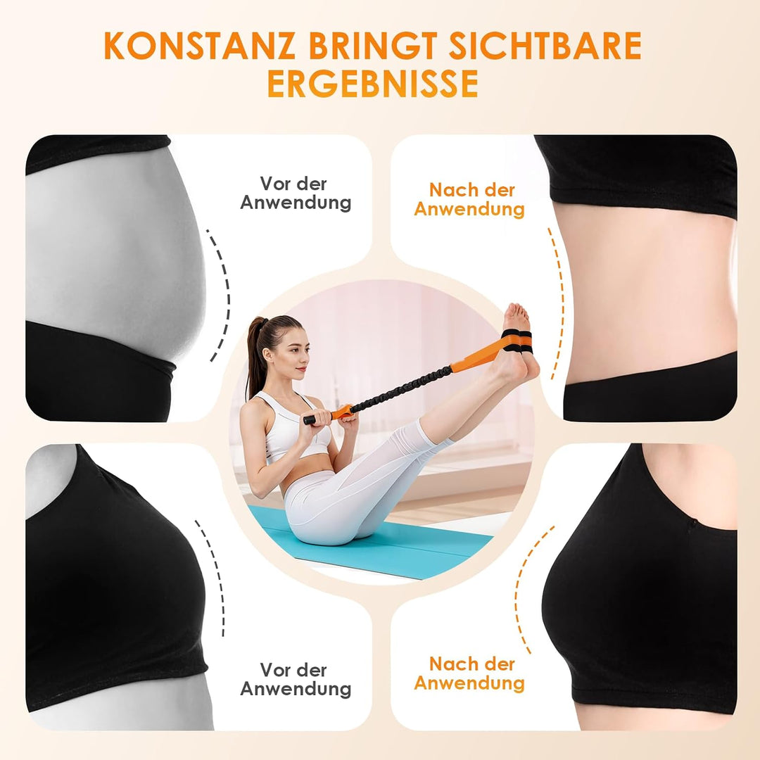 TOMSHOO Pedal Widerstandsbänder mit Griff, Multifunktions Bauchtrainer für Zuhause, Bodybuilding Exp