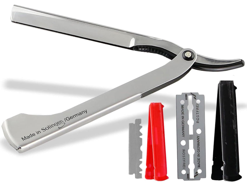 Rasiermesser mit Wechselklingen aus Solingen Bartmesser Made in Germany Rasier-Set für Herren mit Kl
