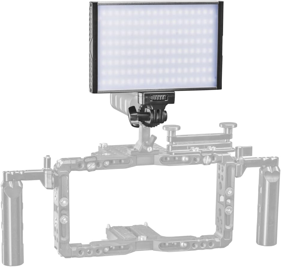 Walimex pro dimmbare On-Camera LED Videoleuchte & Fotolicht + Akku I 3.200-5.600K, 15W, 1500 LM I mo