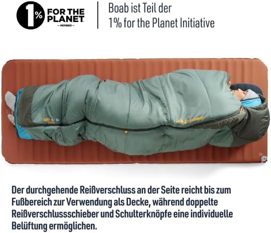 SEA TO SUMMIT - Boab Schlafsack aus Kunstfaser (–1 °C) - Rechteckig - Durchgehender Reissverschluss
