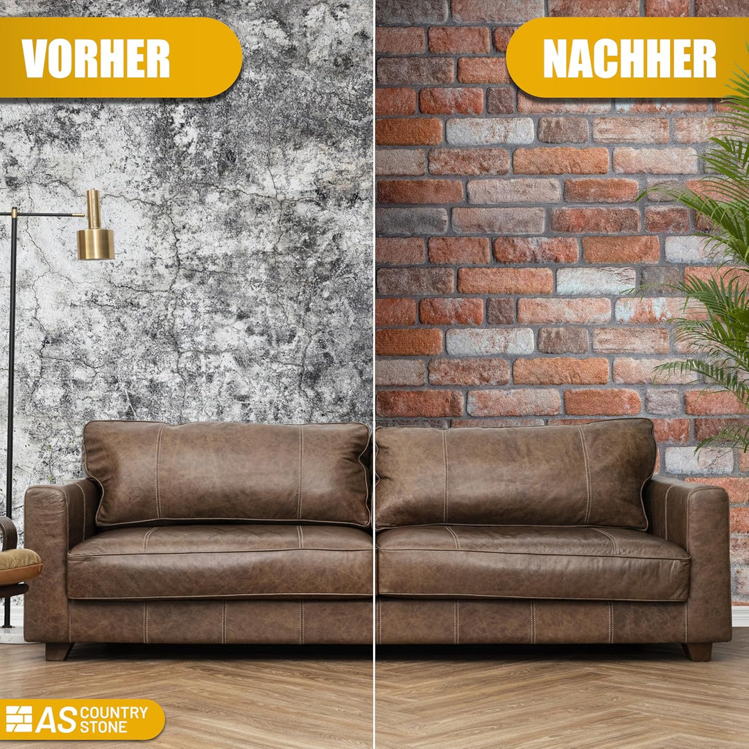 AS Country Stone® Wandverkleidung Steinoptik | 100x50x2 cm | 3D Effekt Wandpaneele Steinoptik für Kü