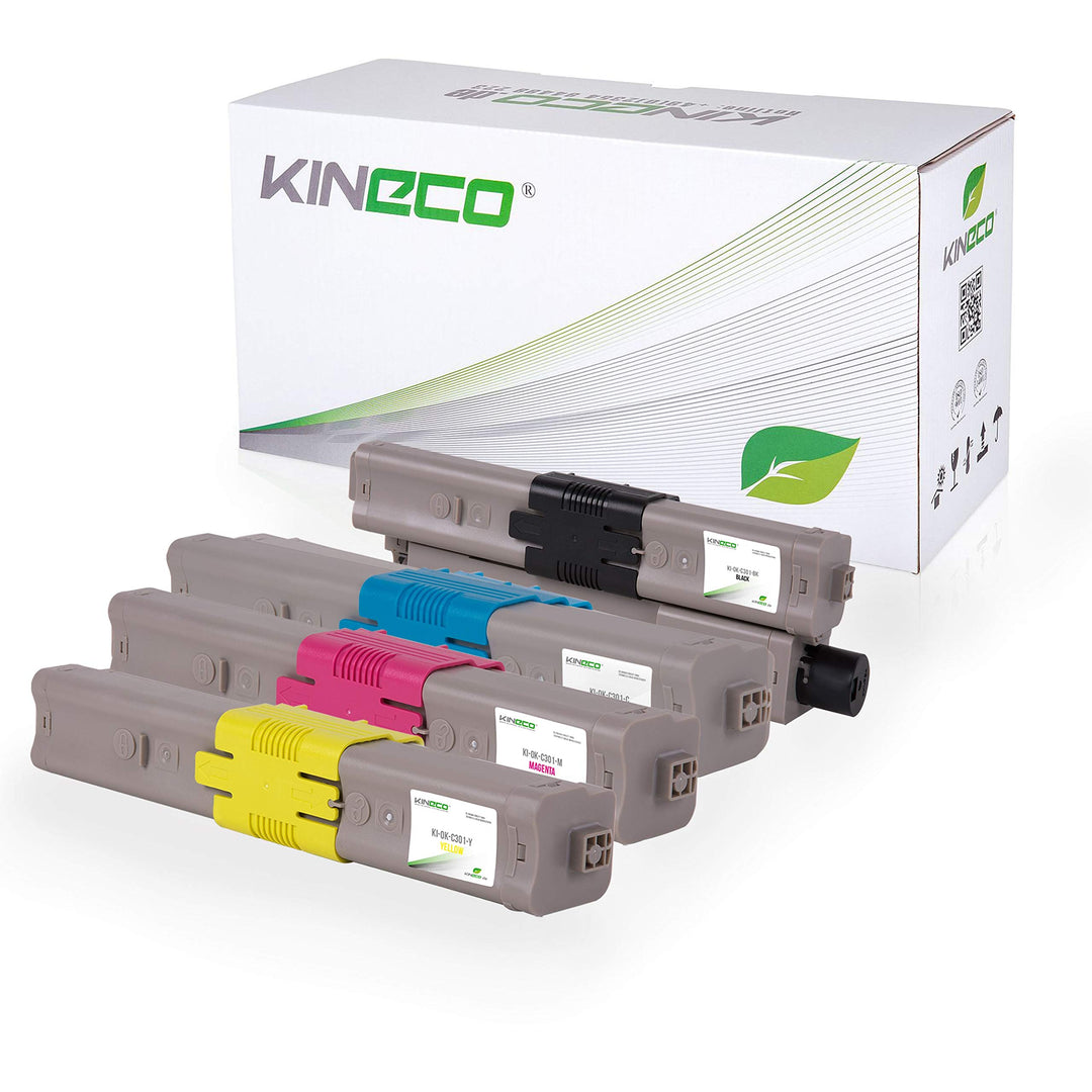 4 Toner kompatibel mit Oki C301 C321 DN MC-332 DN 340 Series 342 DN DNW - 44973536 44973535 44973534