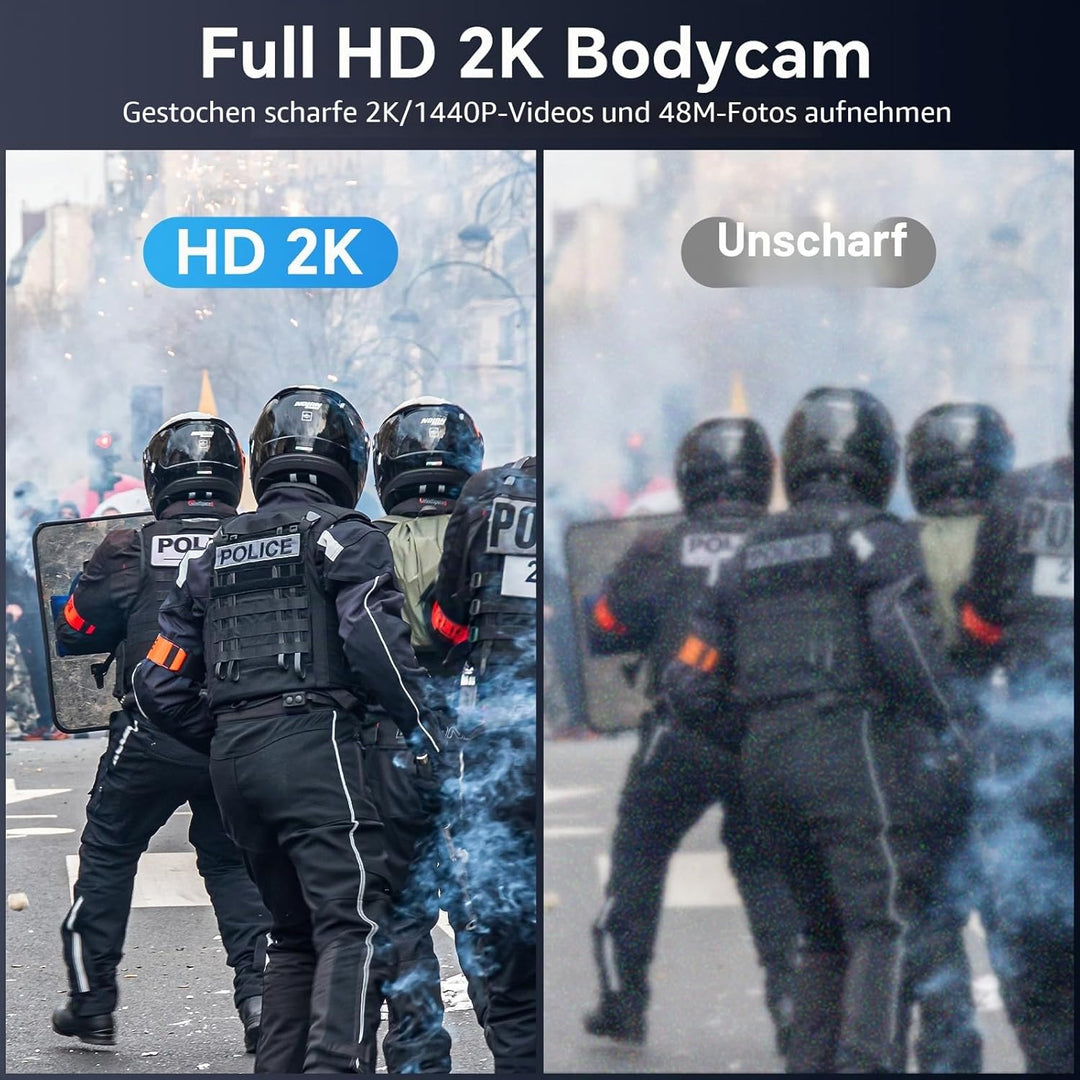 Boblov 256 GB M5 Body Kamera, 2K Body Mounted Kamera, GPS Enabled & 1440P, Built-in 4200 mAh Battery