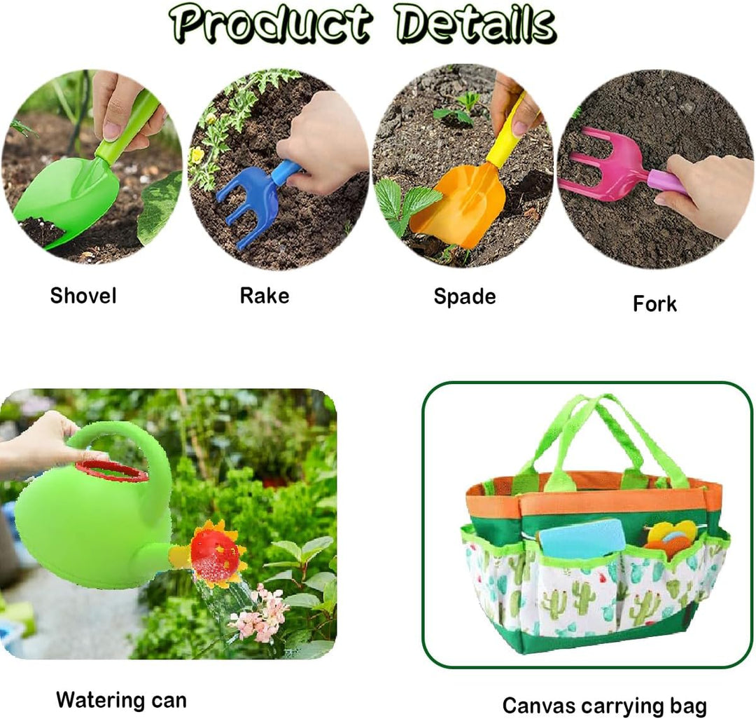 ENIKMOSD Gartengeräte für Kinder,18pcs Gartenspielzeug Set,Spielwerkzeuge für den Strand Gartenspiel
