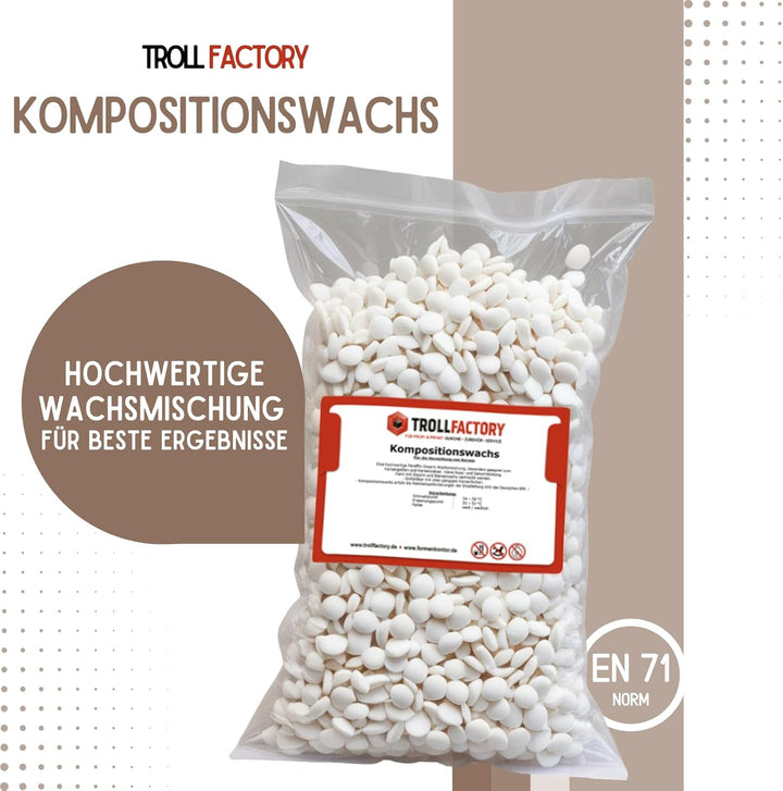 TFC Kompositionswachs 4kg - Premium Kerzenwachs zum Giessen und Gestalten - Ideal für Duftkerzen und