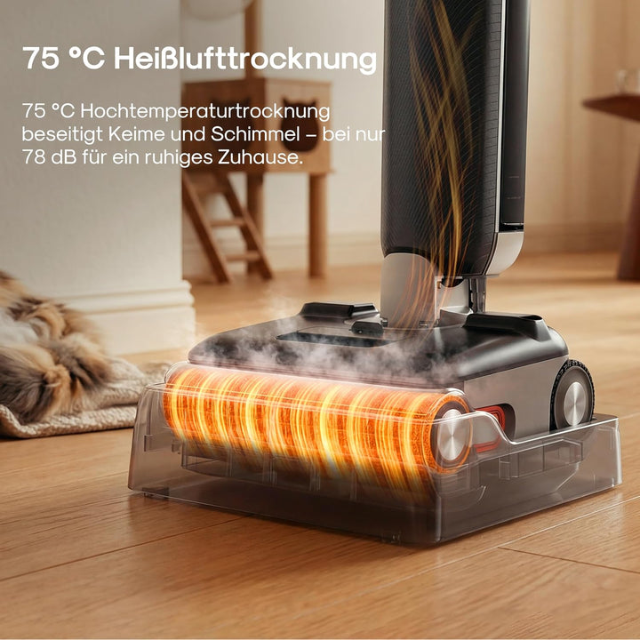 Eureka FloorShine 830 Nass Trockensauger Akku für Hartböden, 24.000 Pa Saugwischer 180° Flachliege,