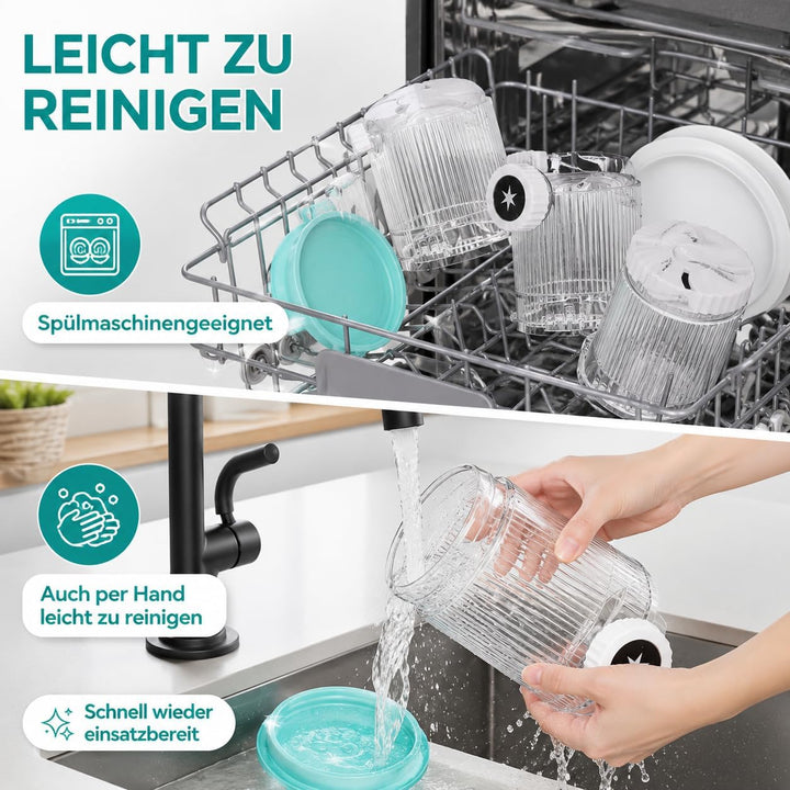 2er Pack Ninja Swirl Creami Eisbehälter | 480 ml Gefrierbehälter für NC700 & NC701EU Serie | Mit int