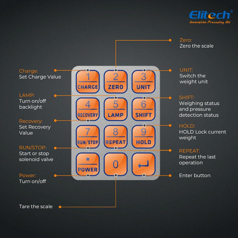 Elitech Elektronische Kältemittelwaage,100KG Kältemittel-Füllwaage,Digitale Gewichtswaage für HVAC u