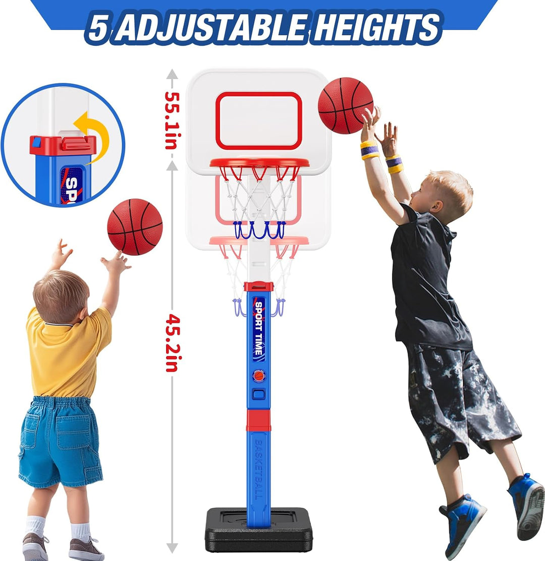 Basketballkorb für Kinder 3-5, Höhenverstellbar Basketball Stander, Mini Basketballkorb Indoor Outdo