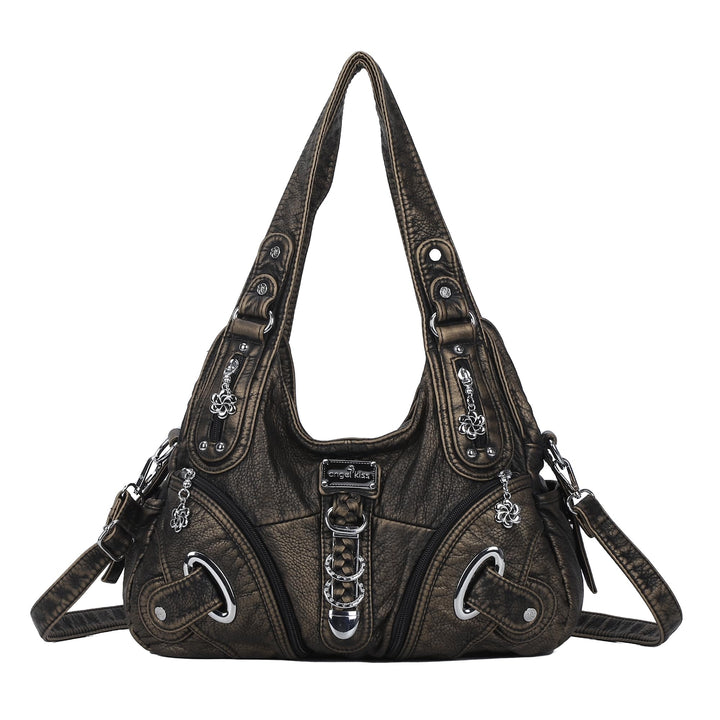 Angel Kiss Damen Schultertasche Hobo Tasche Umhängetaschen Schlusstaschen Henkeltaschen weiches PU L