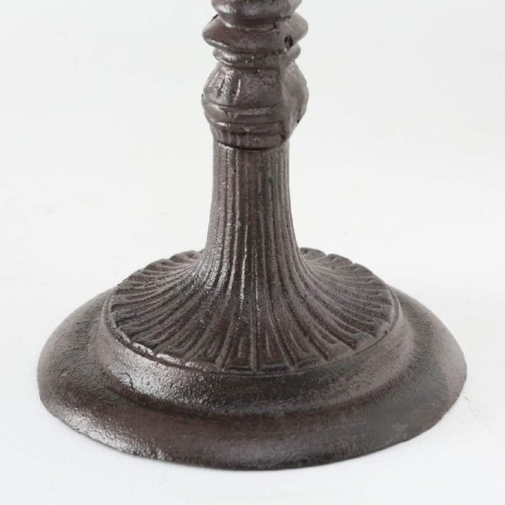 Vogeltränke, Vogelbad mit schöner Feen Figur, aus Gusseisen in antikbraun, mit Standfuss, ca. 30 cm