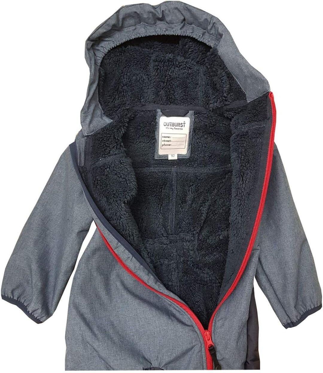 Outburst - Baby Kinder Softshell-Overall Schneeanzug gefüttert wasserdicht 10.000 mm Wassersäule atm