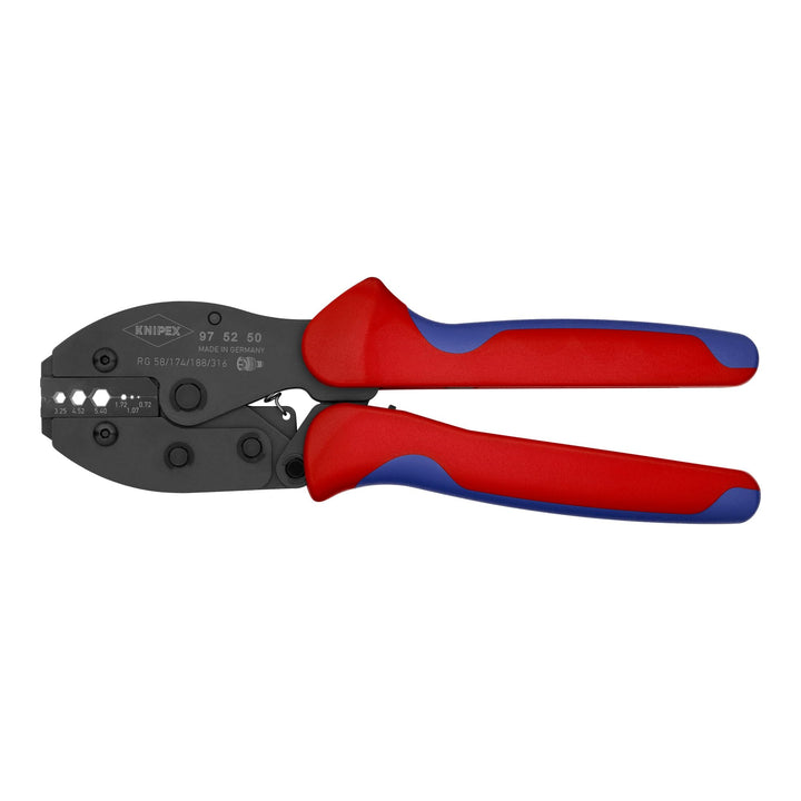 KNIPEX PreciForce Crimpzange brüniert, mit Mehrkomponenten-Hüllen 220 mm 97 52 50