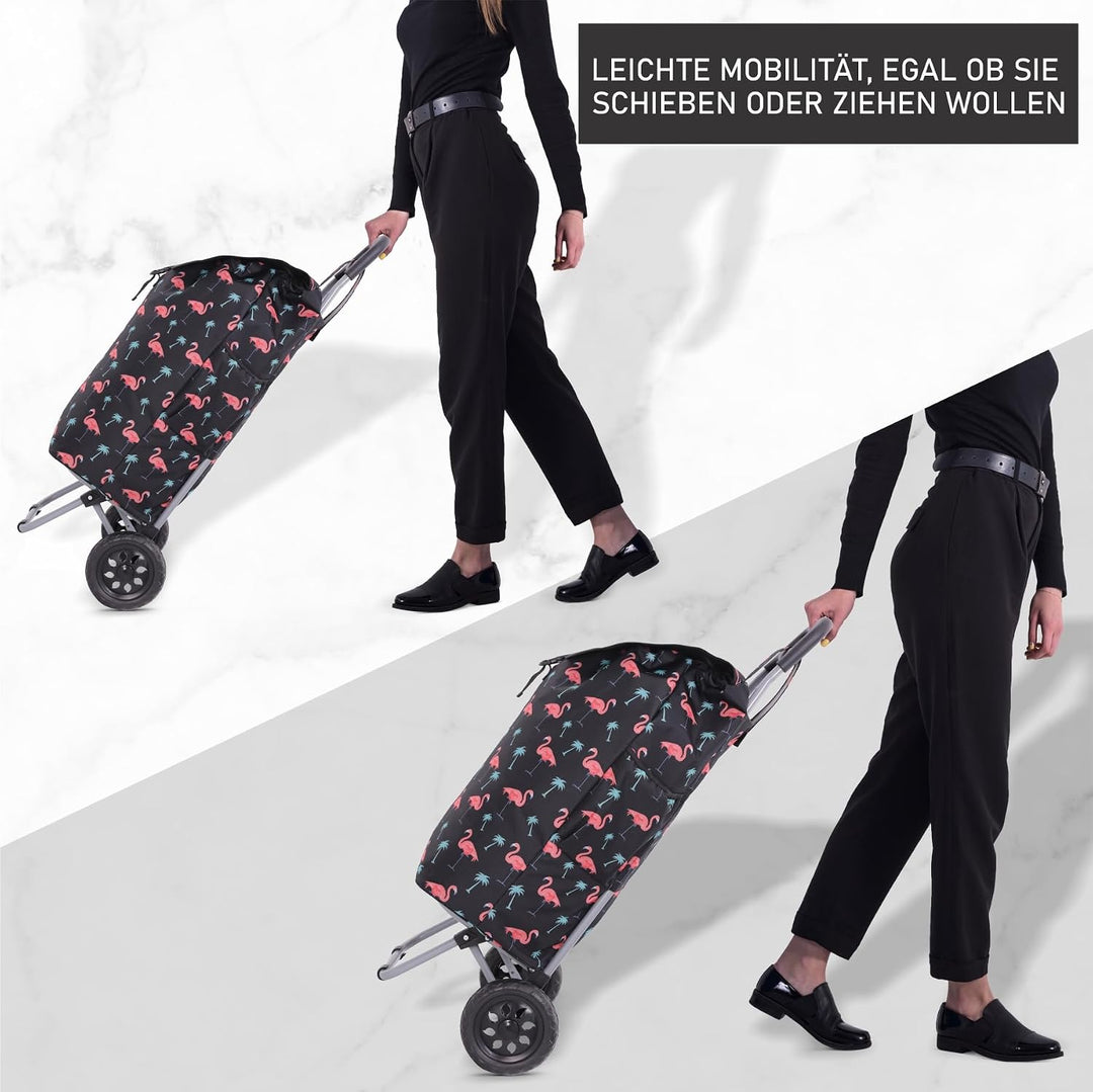 Hoppa 47L Stabiler Einkaufstrolley klappbar Shoppingtrolley multifunktional Einkaufsroller abnehmbar