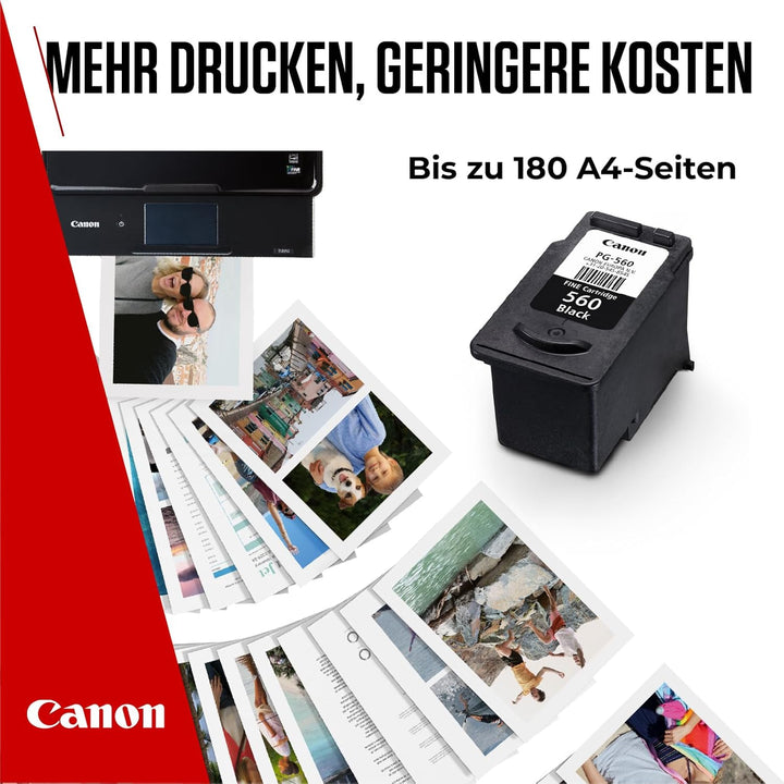 Canon Originaltinte PG-560, Grösse Standard, Schwarz, Recyclebare Verpackung Schwarz Standard Recycl