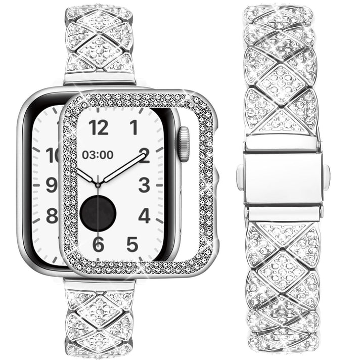 wutwuk Kompatibel mit Apple Watch Armband 40mm, Damen Bling Strass Armbänder mit Diamant Harter PC G