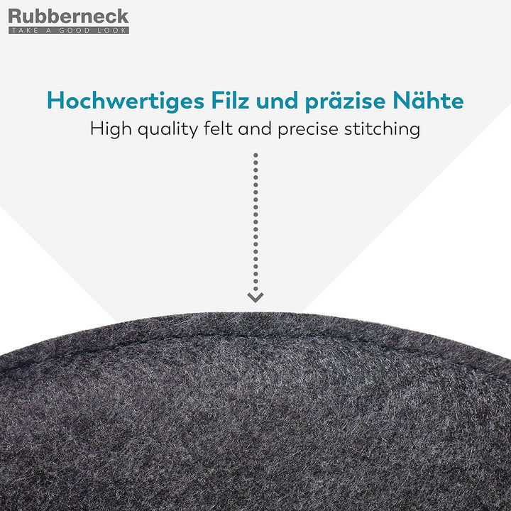 Rubberneck 8er Set rutschfeste Filz Sitzkissen rund, Stuhlkissen mit Antirutsch-Noppen, dunkelgrau D