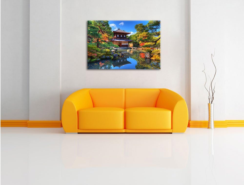 Pixxprint Ginkaku-ji-Tempel in Kyoto als Leinwandbild/Grösse: 100x70 cm/Wandbild/Kunstdruck/fertig b