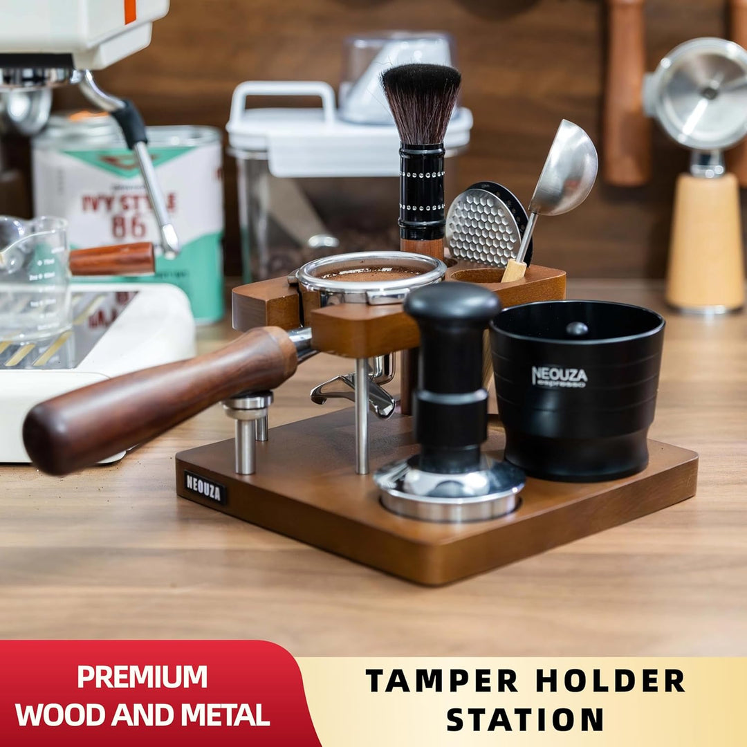 NEOUZA Espresso-Tamper-Organizerstation für 51/53/58 mm Tamper-Verteiler, Siebträger-Halter, Stopfma