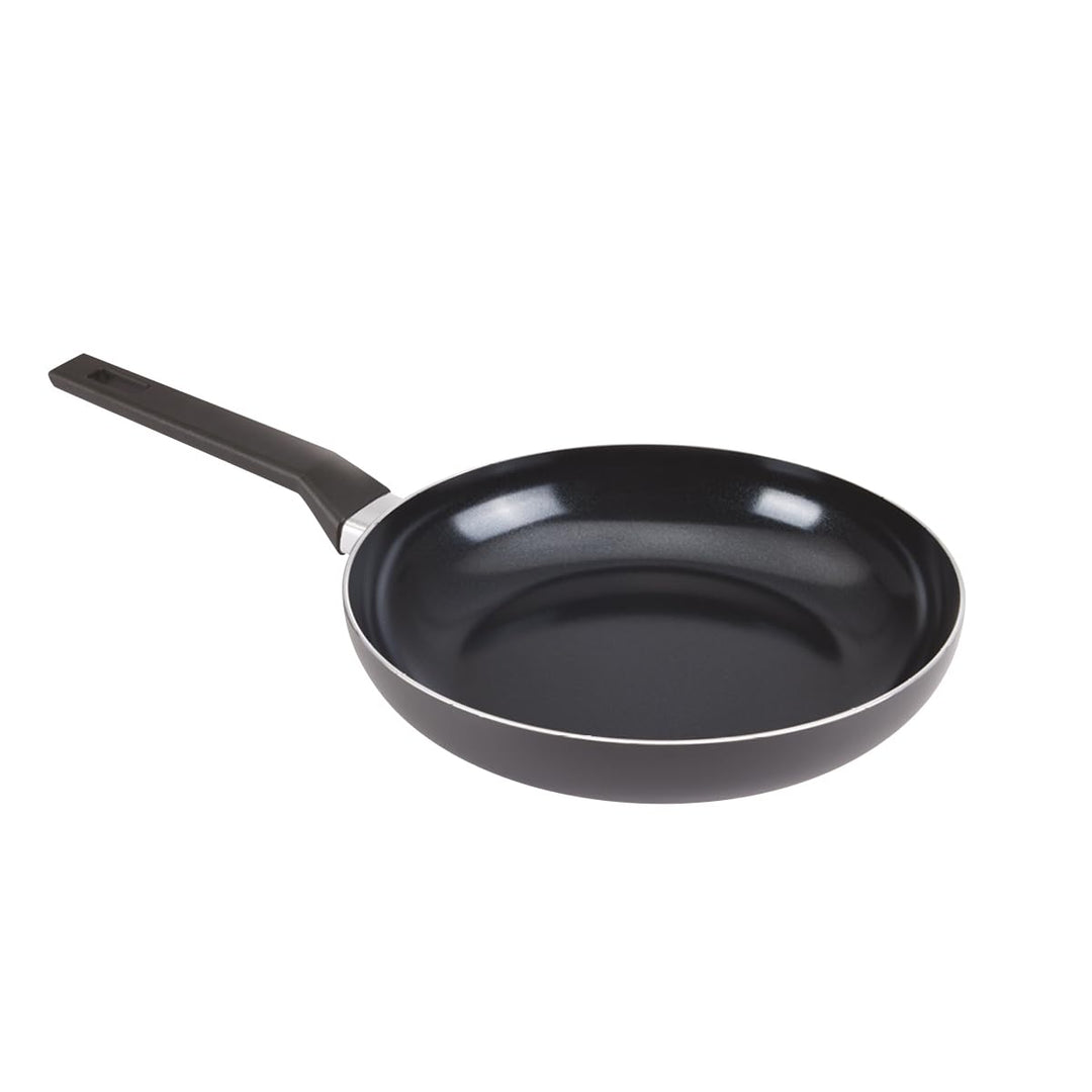 QDESIGN BLACK+ 3er-Set PFOA-freie, antihaftbeschichtete Aluminiumpfannen + 3 Glasdeckel – für alle H