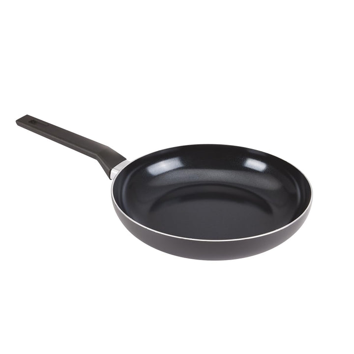 QDESIGN BLACK+ 3er-Set PFOA-freie, antihaftbeschichtete Aluminiumpfannen + 3 Glasdeckel – für alle H