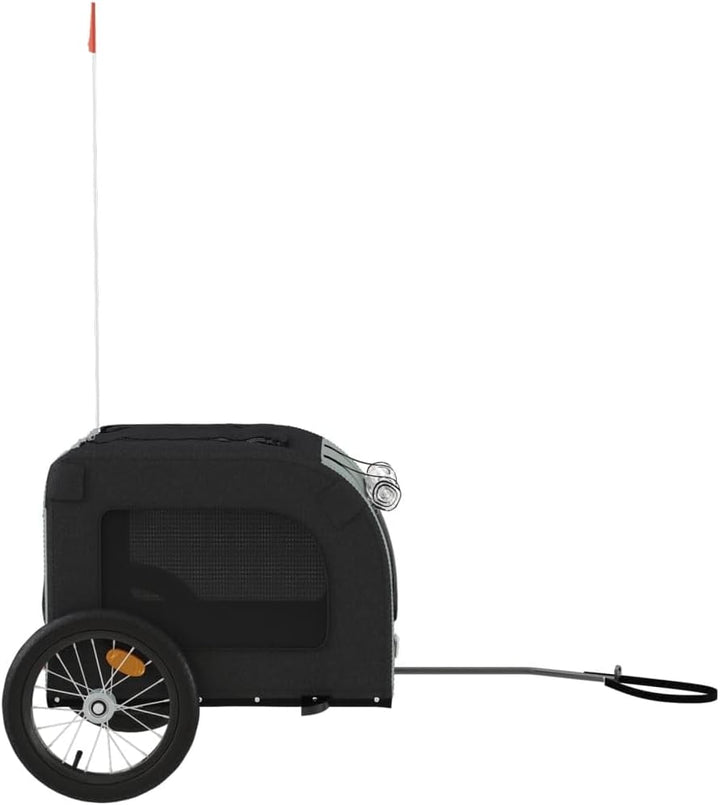 SKM Fahrradanhänger Hunde Schwarz und Grau Oxford-Gewebe und Eisen, Weight: 8.15 kg, 93832 Schwarz u