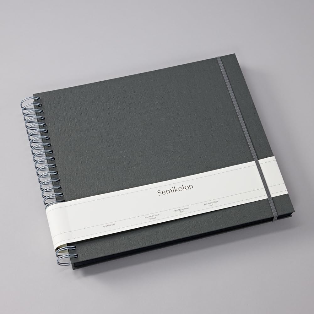 Semikolon 369972 Spiral Album Maxi Mucho – 34,5x30 cm – Fotoalbum, 90 Seiten schwarz, Fotobuch, lava