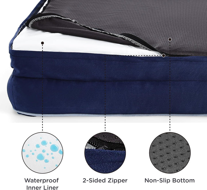 Bedsure orthopädisches Hundebett Ergonomisches Hundesofa - 71x58 cm Hundecouch mit eierförmiger Kist