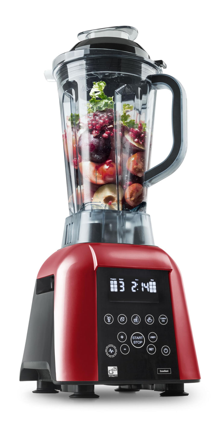 Blender G21 Excellent, Rot, 1.700 W, 32.000 U/min, BPA-frei, Behälter von 2,5 l, 11 Programme, 4 Jah