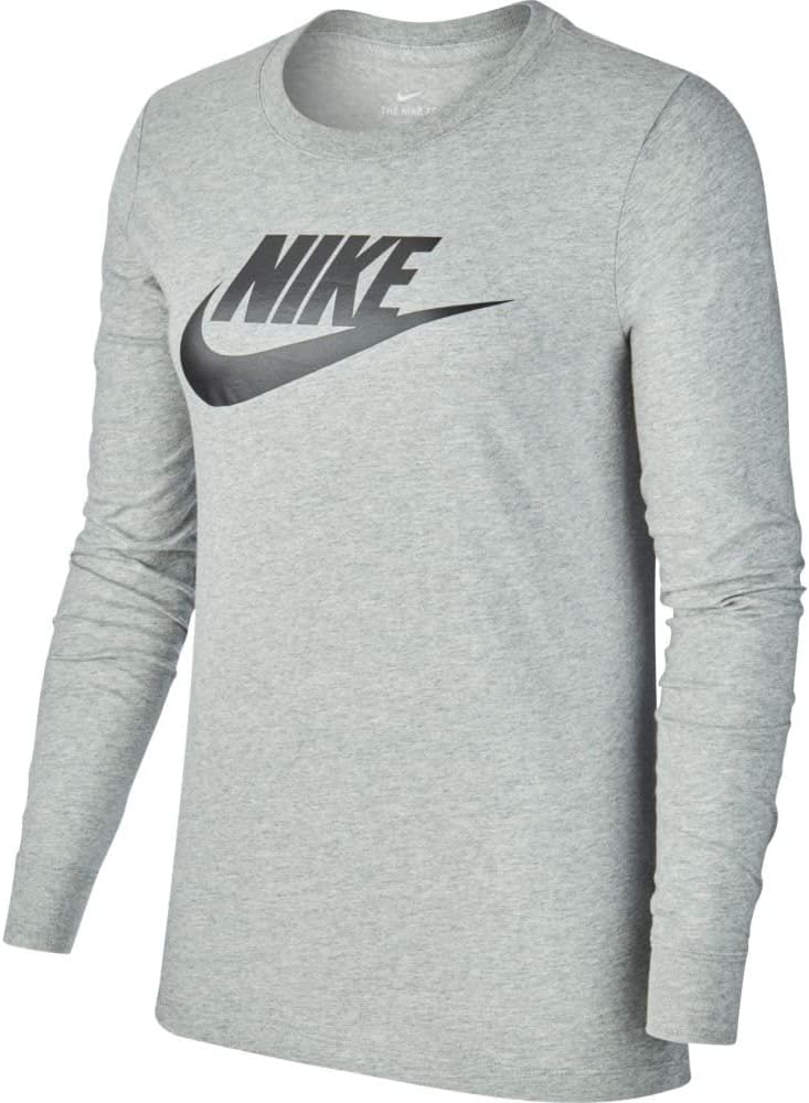 Nike Damen Sportswear Shirt (1er Pack) XS Dk Grey Heather - Black, XS Dk Grey Heather - Black