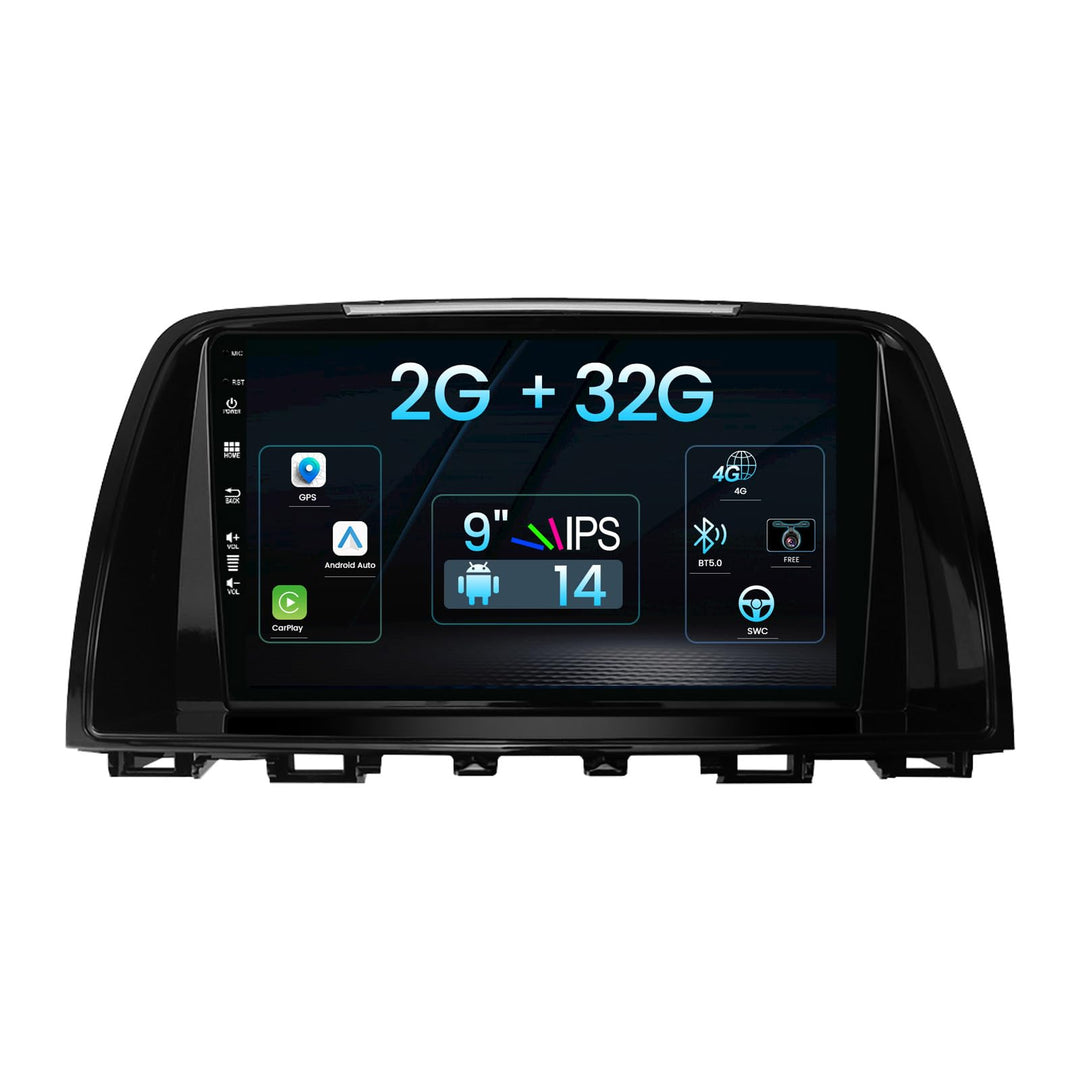 9 Zoll Android 12 Autoradio Für Mazda 6 GJ Atenza 2012-2017-[2G+32G]-Kostenlose Rückfahrkamera- Unte