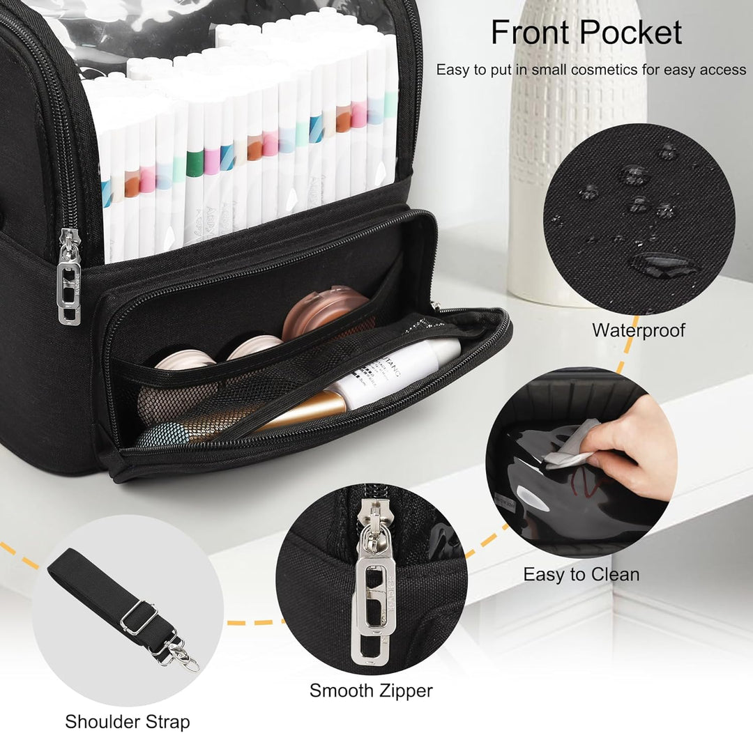Relavel Kosmetikpinseltasche Extra Gross - Stehhaltende & Faltbare Kosmetiktasche für Reise & Heimge