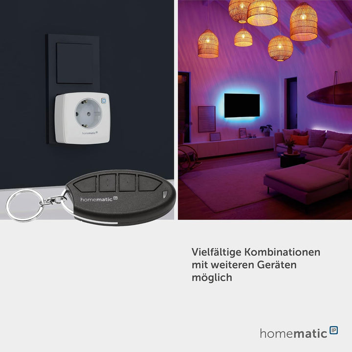 Homematic IP Smart Home Schlüsselbundfernbedienung – 4 Tasten, Zubehör für Ihr Homematic IP Smart Ho