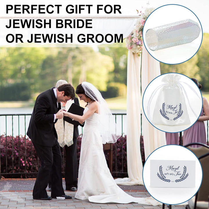 DOUDIZHU Chuppah Bruchglas für jüdische Hochzeit, jüdisches Hochzeitsglas für Paare, Hochzeitszeremo