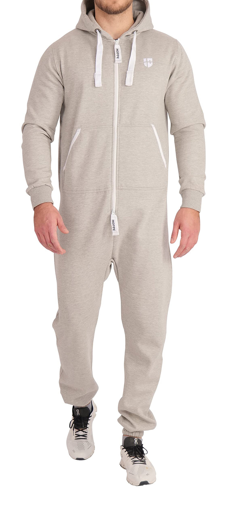 Herren Jumpsuit – Weicher & Bequemer Hausanzug, XXL hellgrau